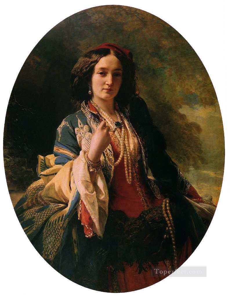 カタルジナ・ブラニツカ ポトツカ伯爵夫人の王族の肖像画 フランツ・クサーヴァー・ウィンターハルター油絵